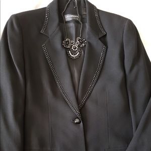 Liz Claiborne Rhinestones Formal Black Blazer